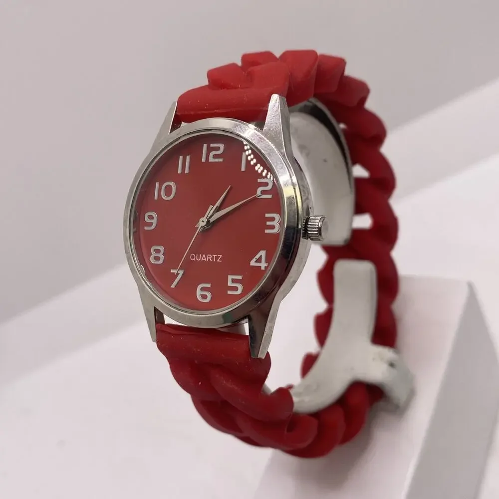 Womens Colorful Rubber Quartz Fashion Watch Works New Battery